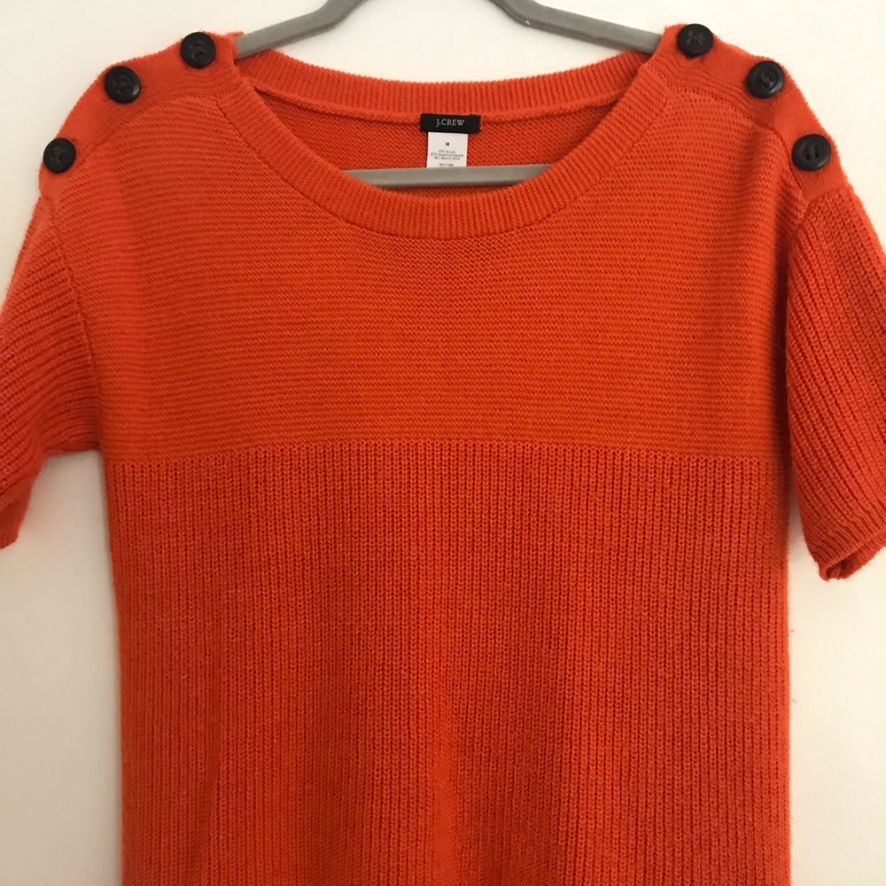 Burnt orange J Crew shortsleeved sweater top